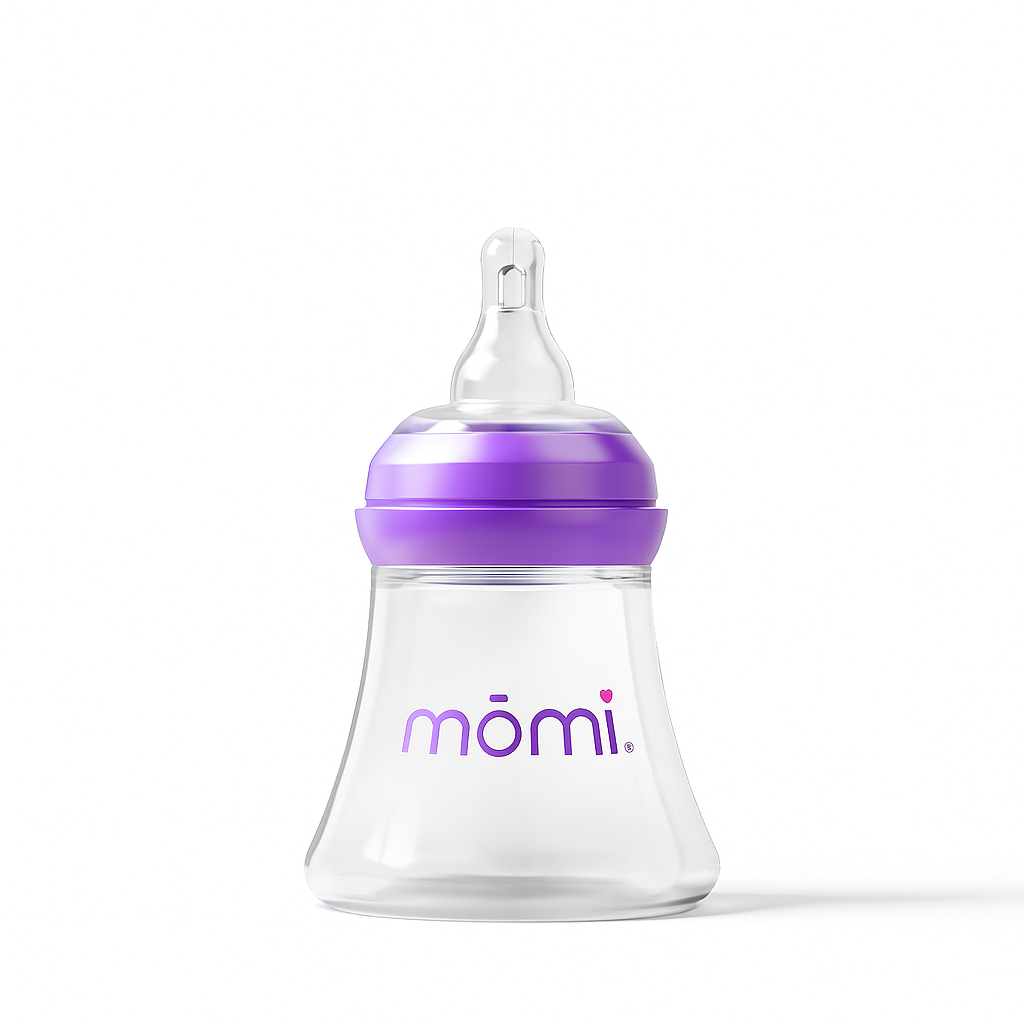 mōmi breast-like bottle, 5oz, purple or gray