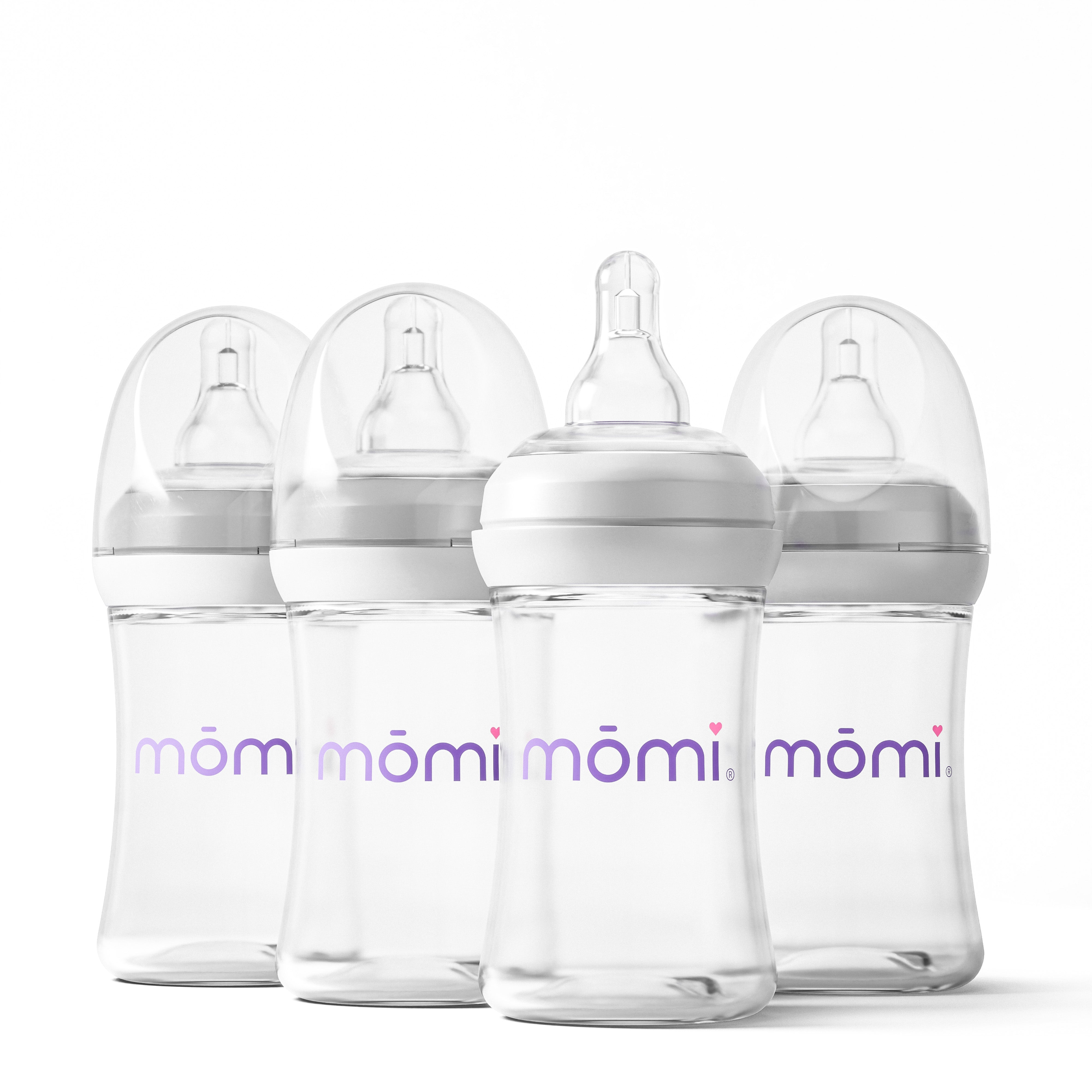 mōmi breast-like bottle sets, 4oz glass