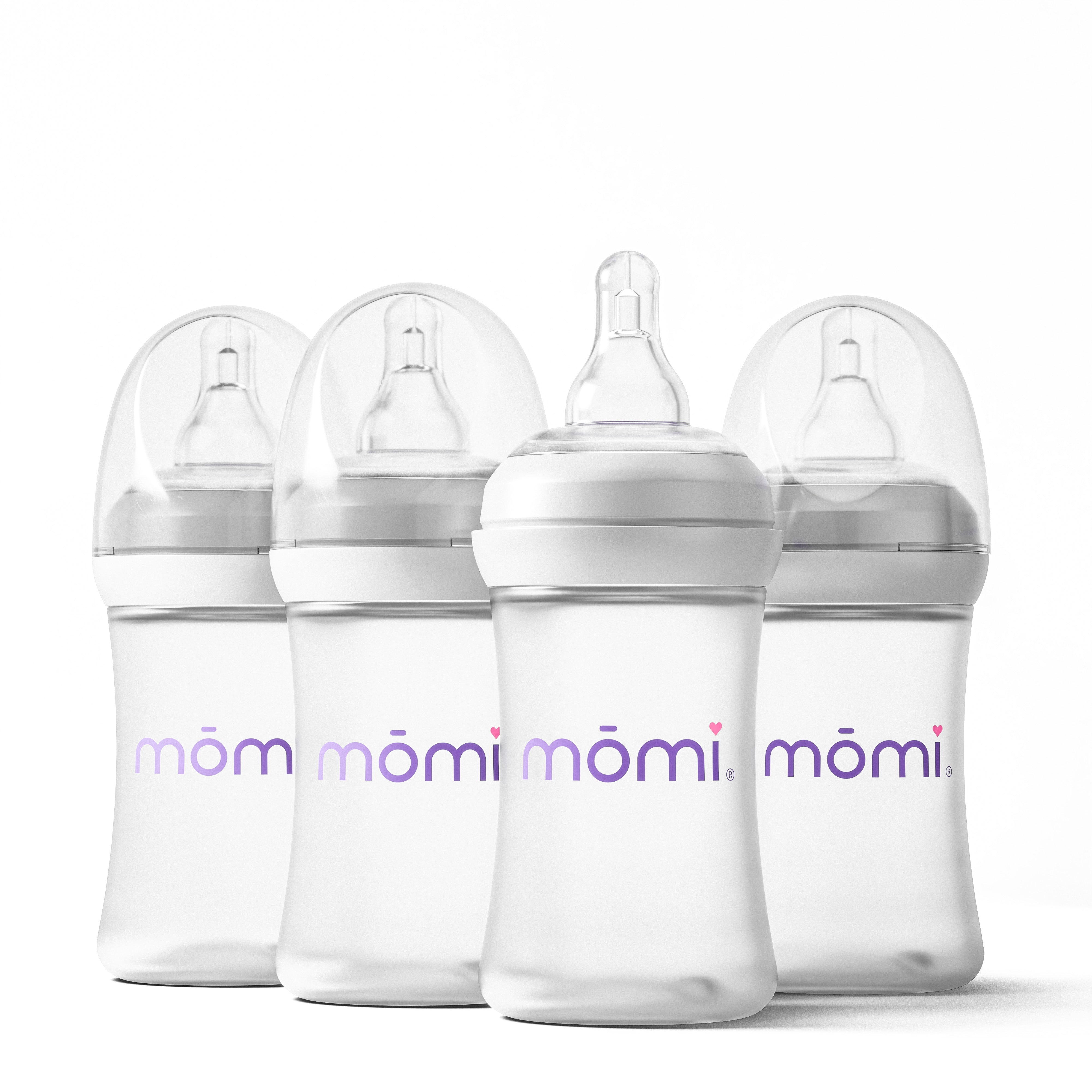 mōmi breast-like bottle sets, 4oz plastic
