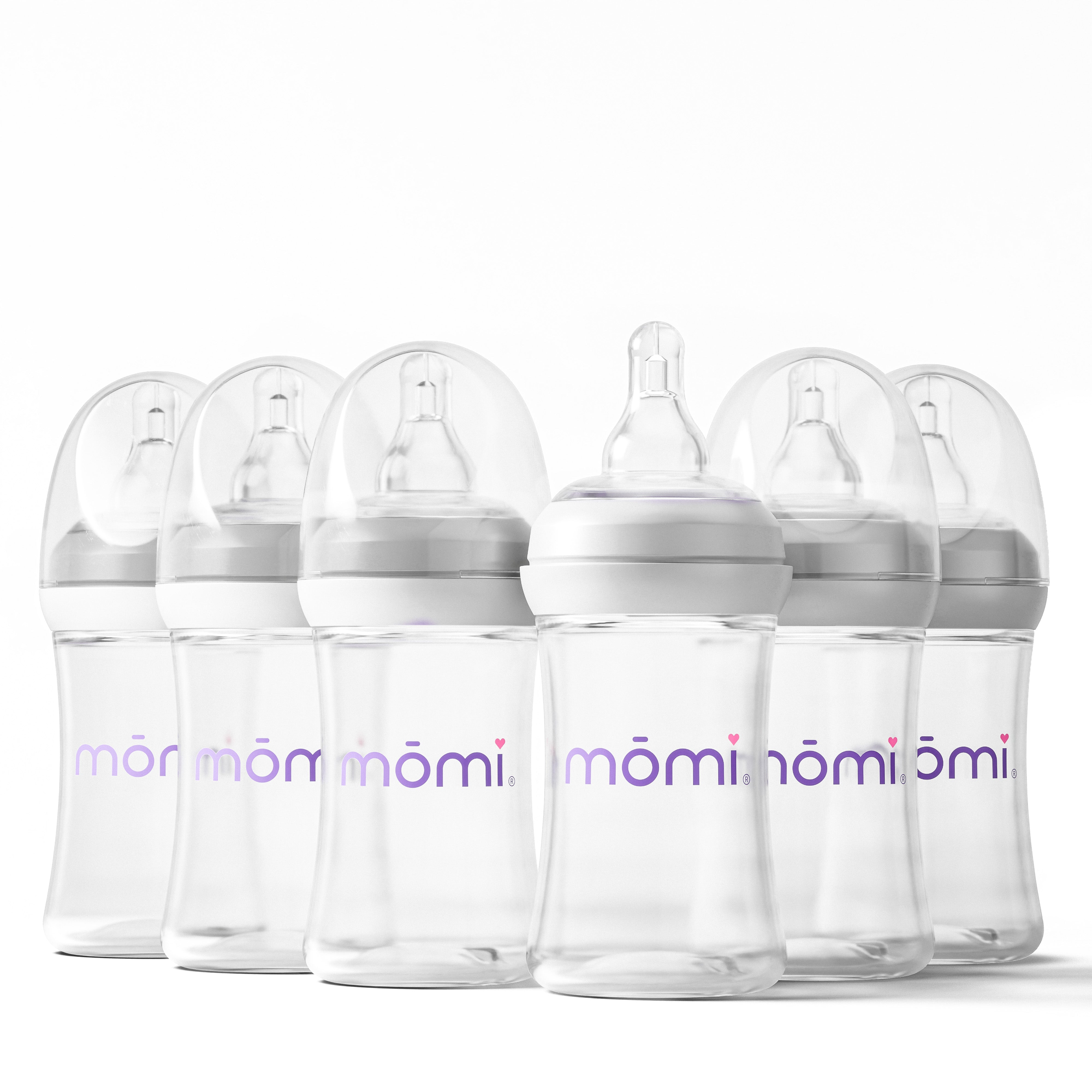 mōmi breast-like bottle sets, 4oz glass