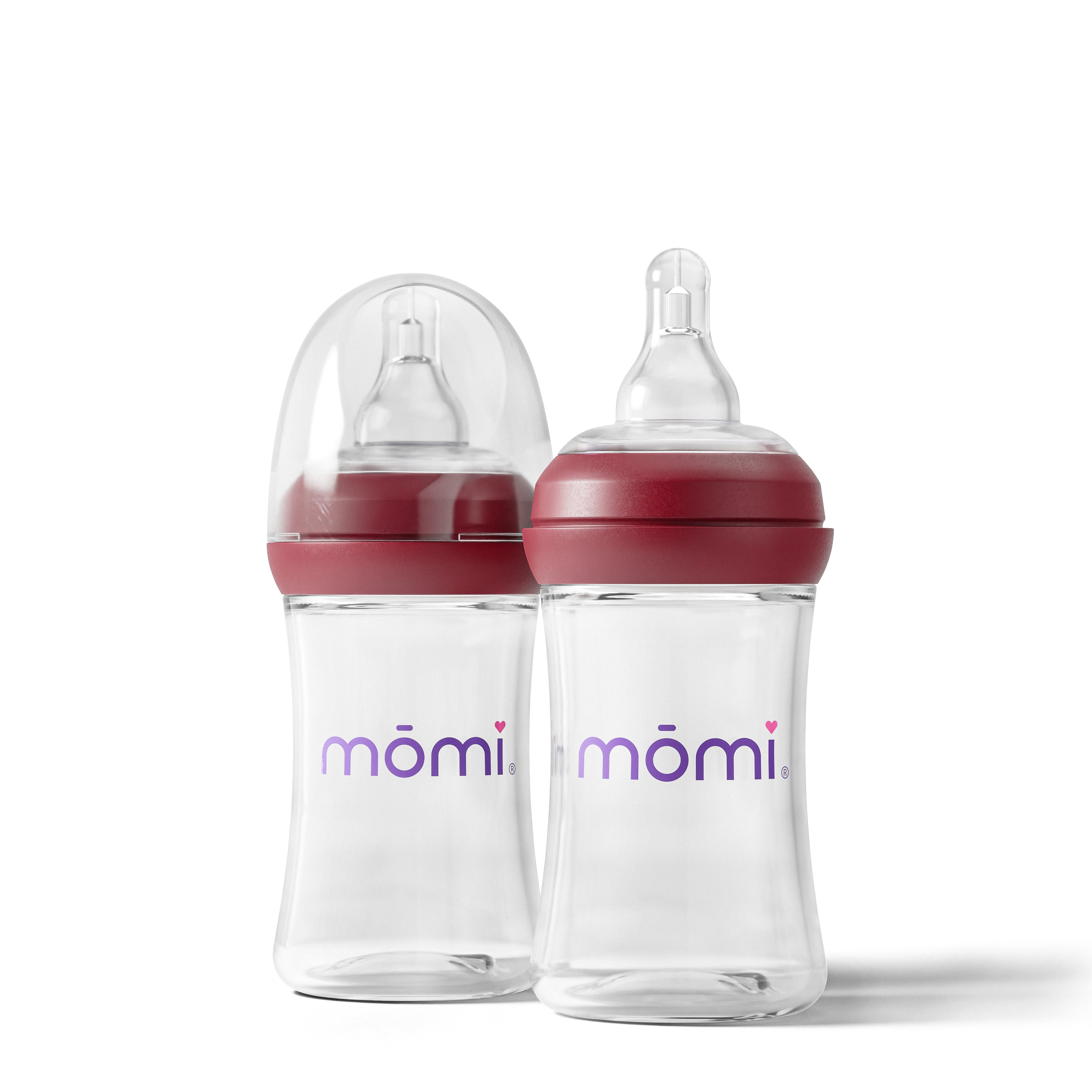 momi vibes breast-like bottle sets - cranberry