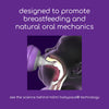 mōmi breast-like bottles support breastfeeding because babies use the same oral mechanics that are required in natural nursing. 